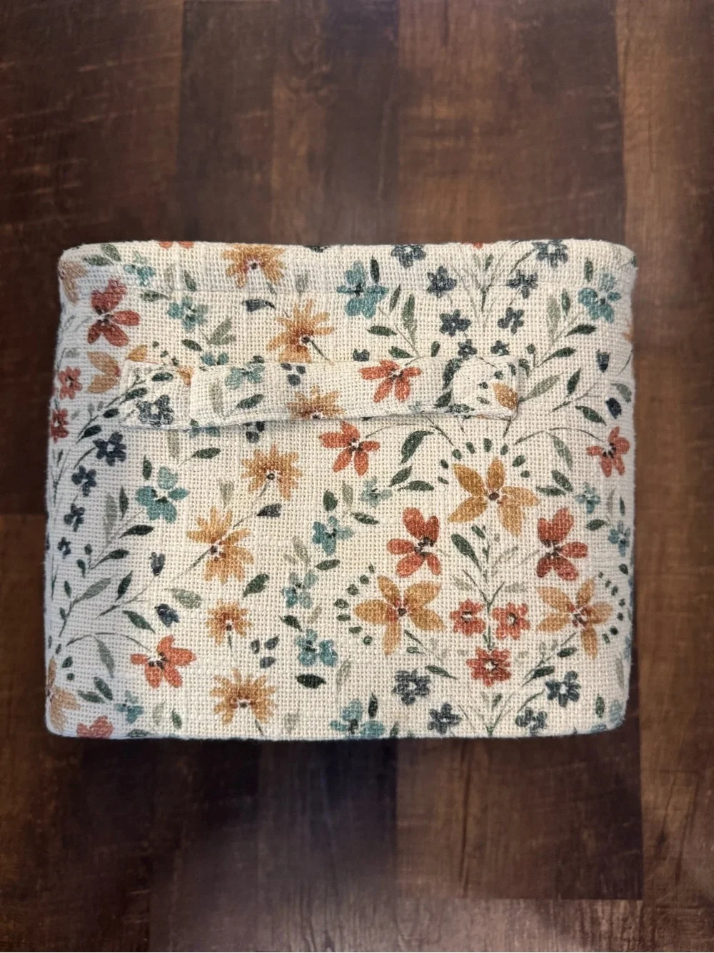 AVA Floral Linen Clutch - Cream, Rust & Teal